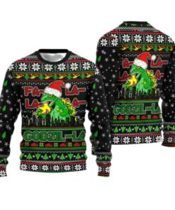 Alternative view of 2025 Christmas Godzila Falalalala Ugly Christmas Sweater  