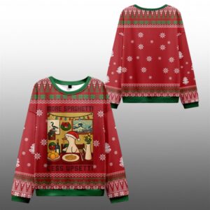 2025 Christmas Goose Less Upsetti More Spaghetti Ugly Sweater - Grishko.com