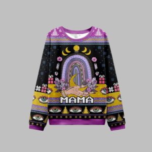 Alternative view of 2025 Christmas Gothic Mama Rainbow Ugly Christmas Sweater - Grishko.com
