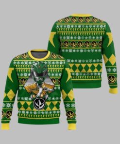 2025 Christmas Green Power Rangers Ugly Christmas Sweater  