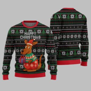 Alternative view of 2025 Christmas Happy Christmas Kangaroo Ugly Christmas Sweater - Grishko.com