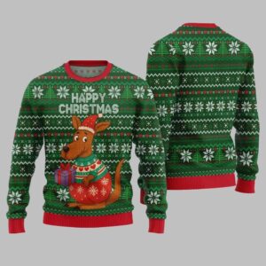 2025 Christmas Happy Christmas Kangaroo Ugly Christmas Sweater - Grishko.com