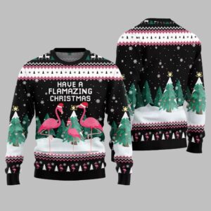 Alternative view of 2025 Christmas Have A Flamazing Christmas Ugly Christmas Sweater - Grishko.com