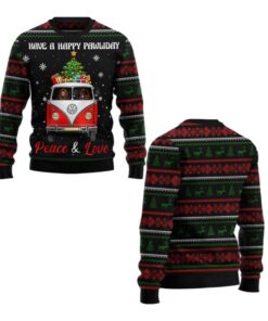 Alternative view of 2025 Christmas Have A Happy Pawliday Peace Love Dog Ugly Christmas Sweater  