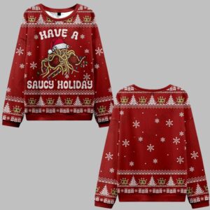 2025 Christmas Have a Saucy Holiday Ugly Christmas Sweater - Grishko.com
