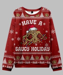 Alternative view of 2025 Christmas Have a Saucy Holiday Ugly Christmas Sweater  