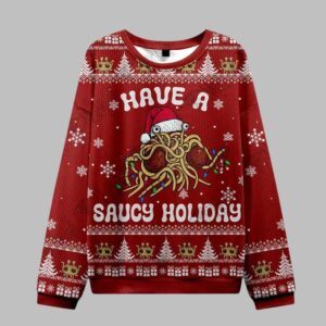 Alternative view of 2025 Christmas Have a Saucy Holiday Ugly Christmas Sweater - Grishko.com