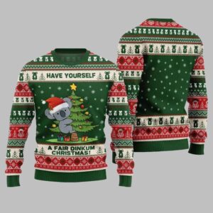 Alternative view of 2025 Christmas Have Yourself A Fair Dinkum Christmas Ugly Sweater - Grishko.com
