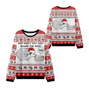 Alternative view of 2025 Christmas Hedgehog Rejection Ugly Sweater - Grishko.com