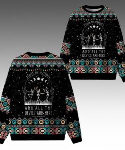 Alternative view of 2025 Christmas Hell Is Empty And All The Devils Are Here Ugly Sweater  