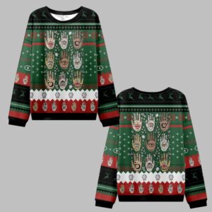 2025 Christmas Helping Hands Ugly Christmas Sweater - Grishko.com