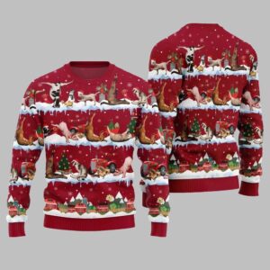 Alternative view of 2025 Christmas Hilarious Barnyard Chaos Ugly Christmas Sweater - Grishko.com