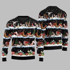 2025 Christmas Hilarious Barnyard Chaos Ugly Christmas Sweater - Grishko.com