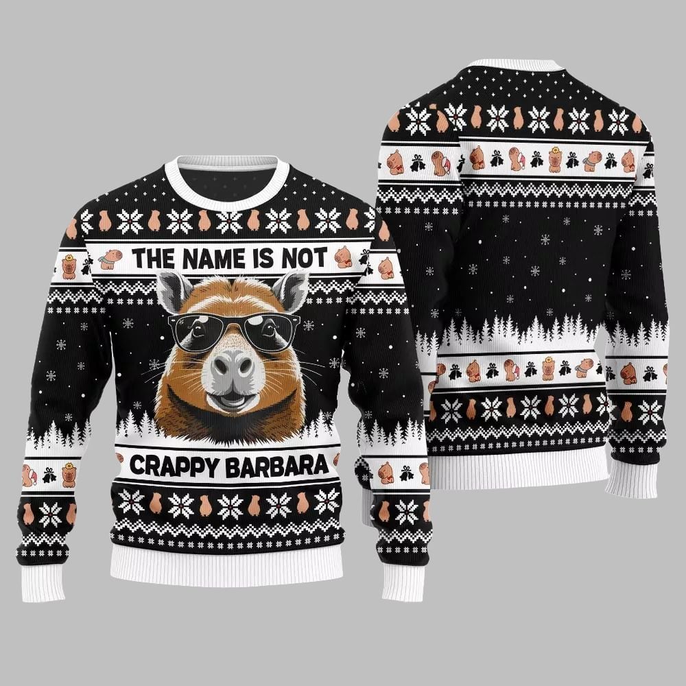 2025 Christmas Hilarious Capybara Ugly Christmas Sweater - Image 3