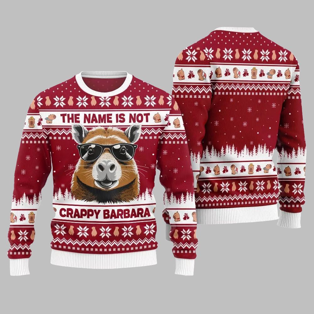 2025 Christmas Hilarious Capybara Ugly Christmas Sweater - Image 4