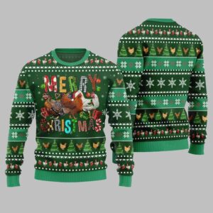 Alternative view of 2025 Christmas Hilarious Farm Chicken Ugly Christmas Sweater - Grishko.com