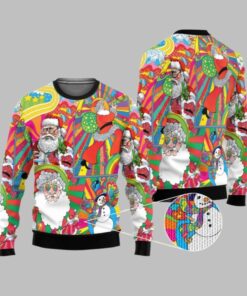2025 Christmas Hippie Santa Ugly Christmas Sweater  