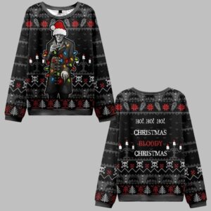 2025 Christmas Ho! Ho! Ho! Bloody Ugly Christmas Sweater - Grishko.com