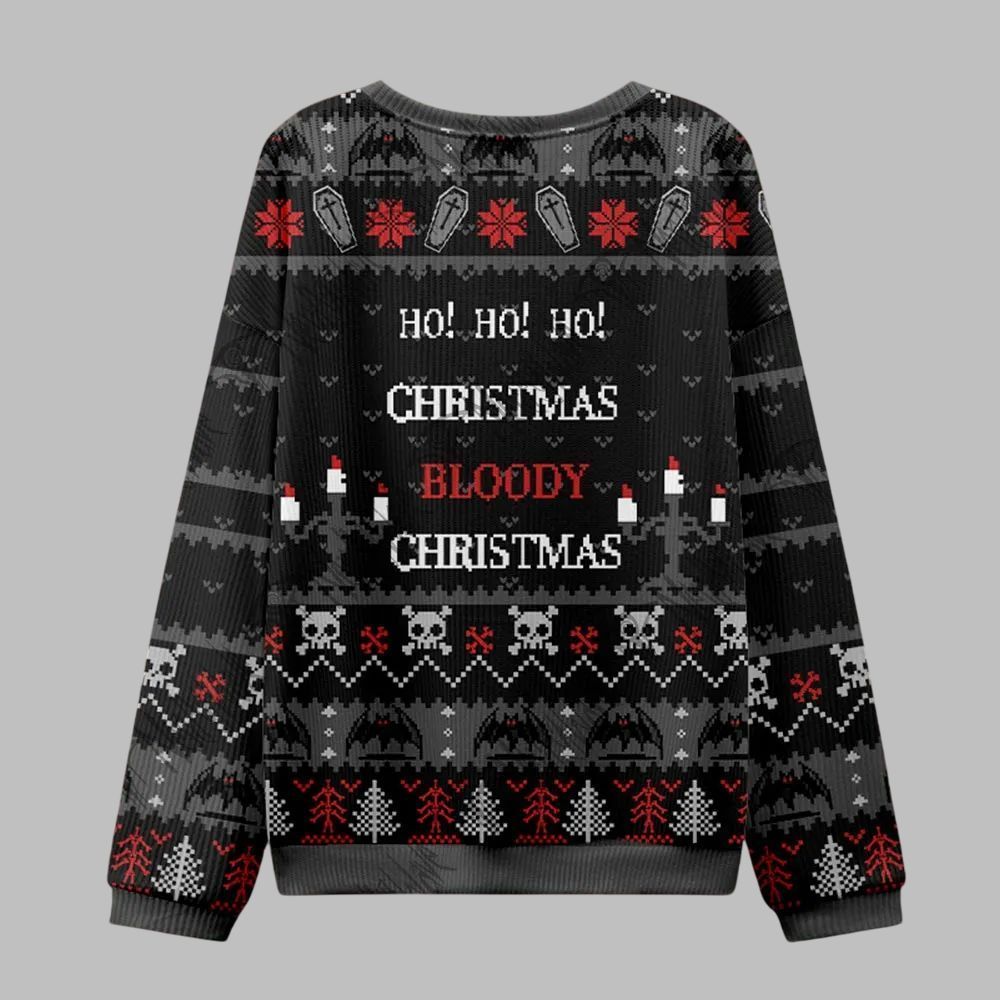2025 Christmas Ho! Ho! Ho! Bloody Ugly Christmas Sweater - Image 3