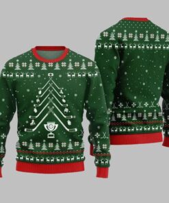 2025 Christmas Hockey Stick Tree Ugly Christmas Sweater  