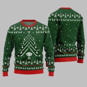 2025 Christmas Hockey Stick Tree Ugly Christmas Sweater - Grishko.com