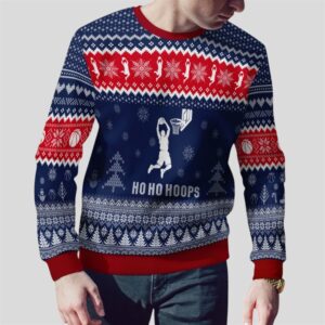 Alternative view of 2025 Christmas HoHoHoops Basketball Ugly Sweater - Grishko.com