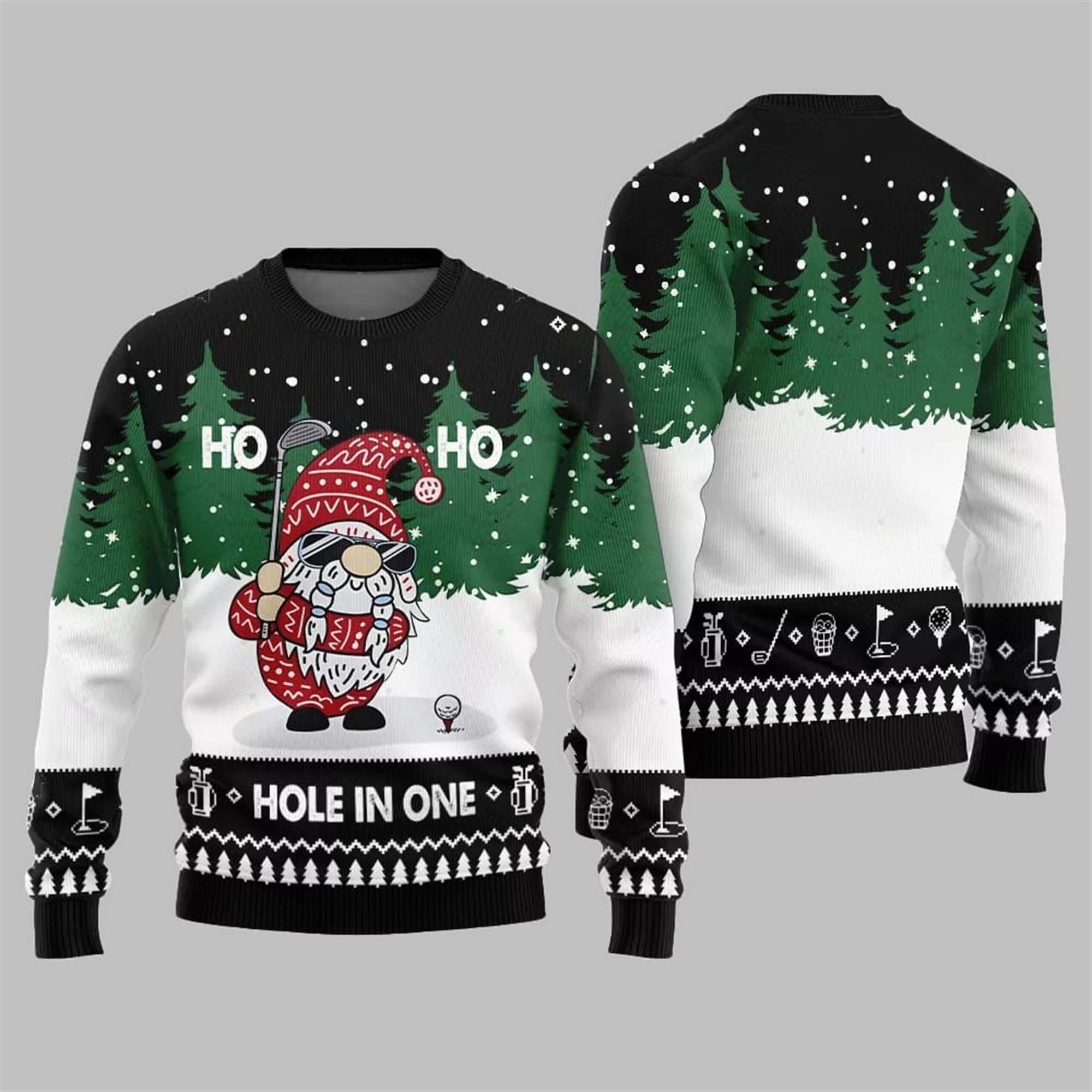 2025 Christmas Hole In One Gnome Ugly Sweater - Image 5