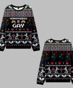 2025 Christmas Homophobia Is Gay Ugly Christmas Sweater  