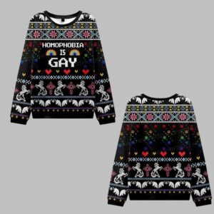 2025 Christmas Homophobia Is Gay Ugly Christmas Sweater - Grishko.com