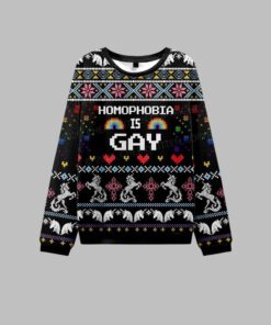 Alternative view of 2025 Christmas Homophobia Is Gay Ugly Christmas Sweater  
