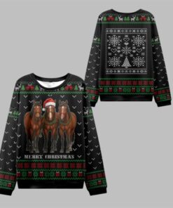 2025 Christmas Horse Merry Christmas Ugly Sweater  