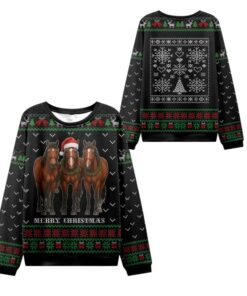 Alternative view of 2025 Christmas Horse Merry Christmas Ugly Sweater  