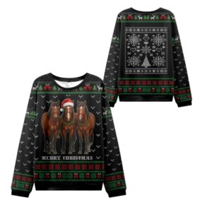 Alternative view of 2025 Christmas Horse Merry Christmas Ugly Sweater - Grishko.com
