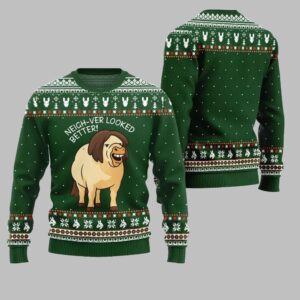 Alternative view of 2025 Christmas Horse Neigh-ver Looked Better Ugly Christmas Sweater - Grishko.com