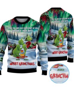 Alternative view of 2025 Christmas I Adore You And Love Every Part Of You Especially Your Butt Merry Grnchmas Ugly Sweater  