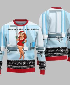 2025 Christmas I Am A RN Really Naughty Ugly Christmas Sweater  