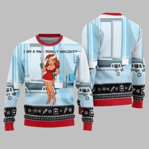 2025 Christmas I Am A RN Really Naughty Ugly Christmas Sweater - Grishko.com