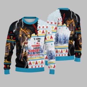 2025 Christmas I Can Do All Things Through Christ Christmas Ugly Sweatshirt - Grishko.com