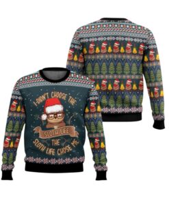 Alternative view of 2025 Christmas I Didn't Choose The Sloth Life Ugly Christmas Sweater  
