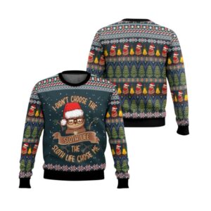 Alternative view of 2025 Christmas I Didn't Choose The Sloth Life Ugly Christmas Sweater - Grishko.com