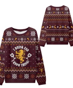 Alternative view of 2025 Christmas I Drink and I Know Things Ugly Sweater  