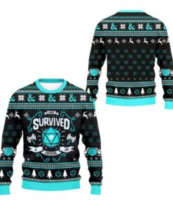 Alternative view of 2025 Christmas I Have Survived A Critical Hit Ugly Sweater  