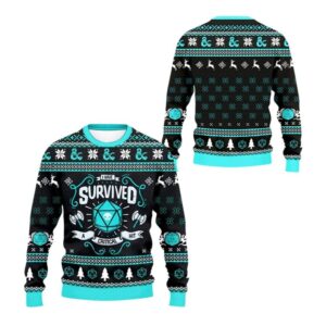 Alternative view of 2025 Christmas I Have Survived A Critical Hit Ugly Sweater - Grishko.com