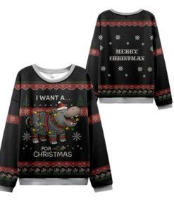 Alternative view of 2025 Christmas I Want a Moo Deng Ugly Sweater  