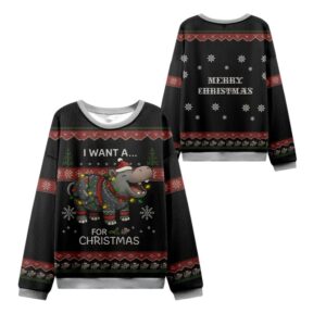 Alternative view of 2025 Christmas I Want a Moo Deng Ugly Sweater - Grishko.com