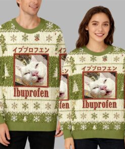 Alternative view of 2025 Christmas Ibuprofen Meme Cat Ugly Sweater  