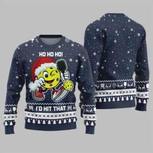 Alternative view of 2025 Christmas I'd Hit That Pickleball Ugly Sweater - Grishko.com