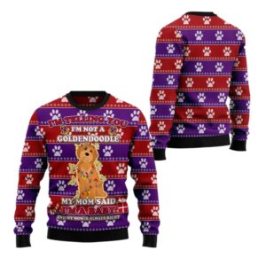 Alternative view of 2025 Christmas I'm Telling You Im Not A Goldendoodle Im a Baby Ugly Christmas Sweater - Grishko.com