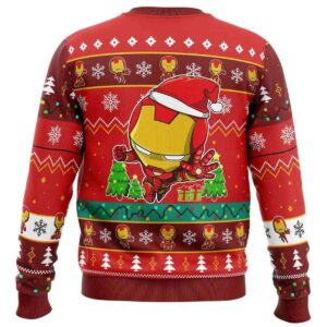 Alternative view of 2025 Christmas Iron Man Chibi Marvel Comics Ugly Christmas Sweater
