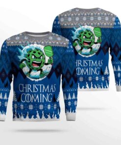 2025 Christmas Is Coming Pickleball Ugly Sweater
